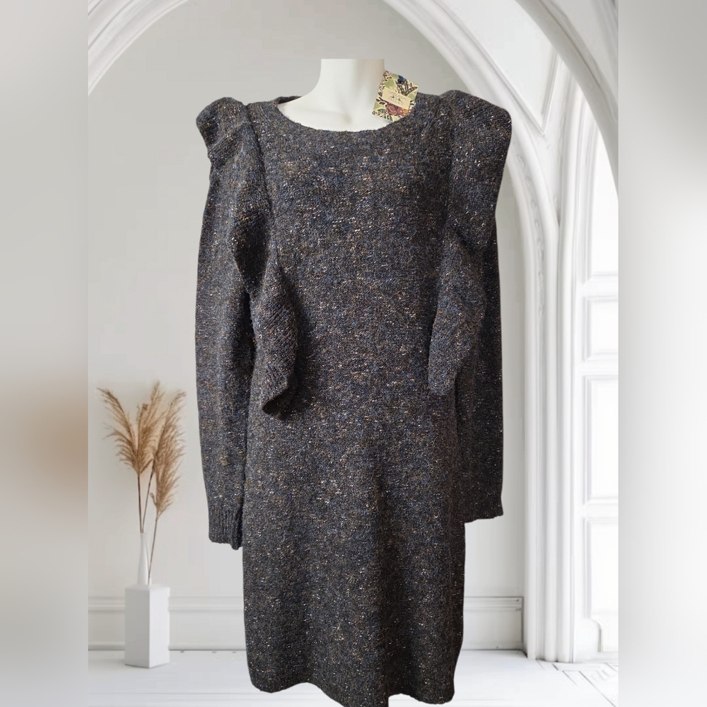 Chelsea & Violet Black and Brown Long Sleeve Dress